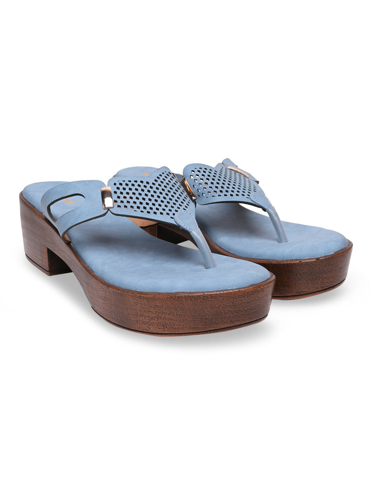 Rocia By Regal Blue Women Casual Block Heel Sandals