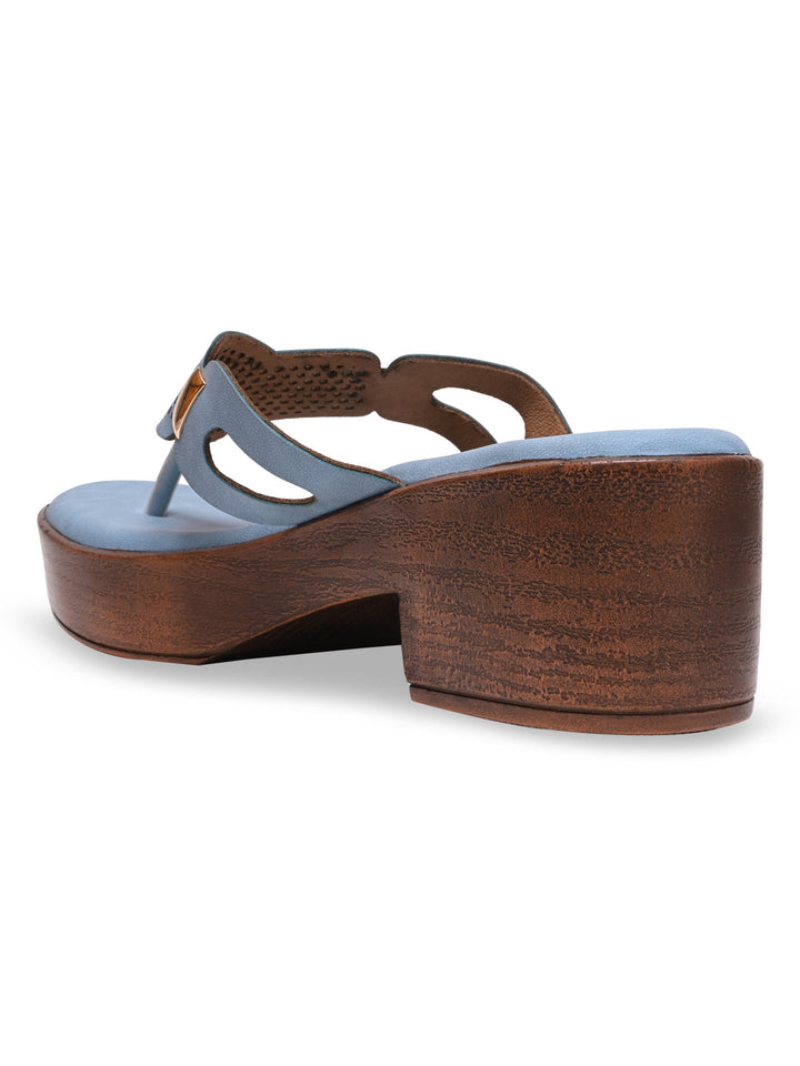 Rocia By Regal Blue Women Casual Block Heel Sandals