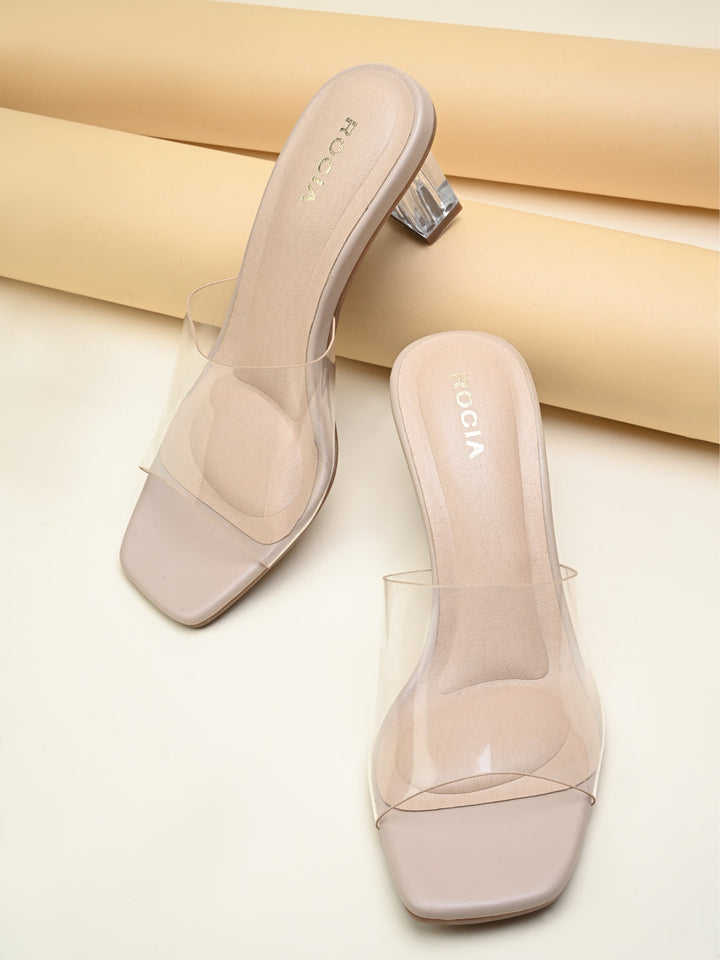 Rocia By Regal Beige Women Vinyl Block Heels