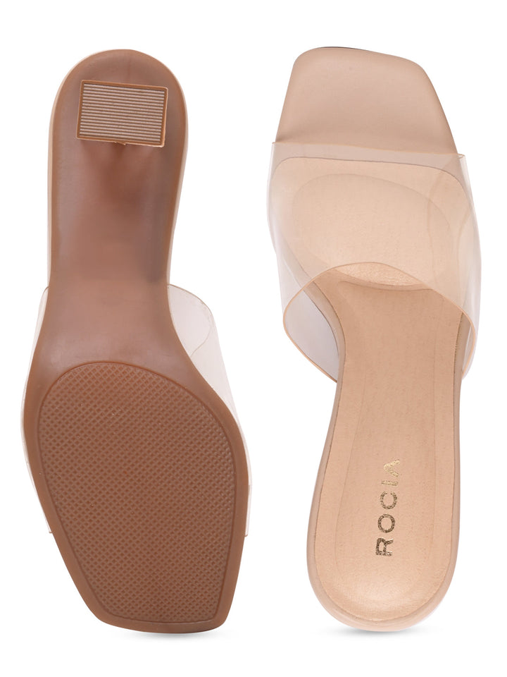 Rocia By Regal Beige Women Vinyl Block Heels