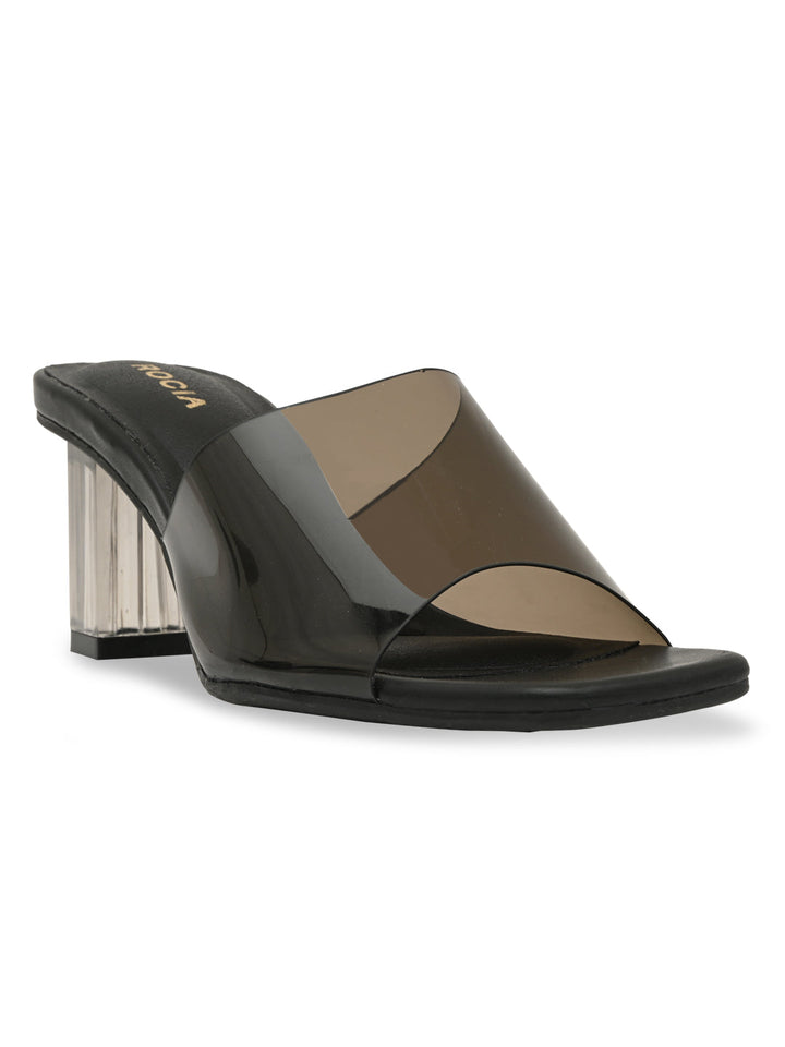 Rocia By Regal Black Women Vinyl Block Heels