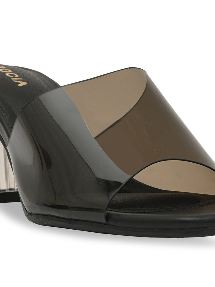 Rocia By Regal Black Women Vinyl Block Heels