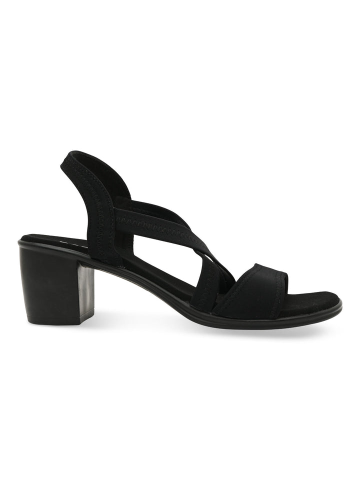 Rocia By Regal Black Women Comfort Strappy Block Heels