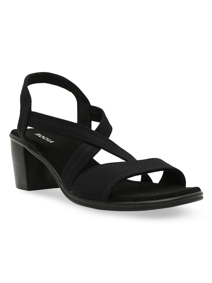 Rocia By Regal Black Women Comfort Strappy Block Heels