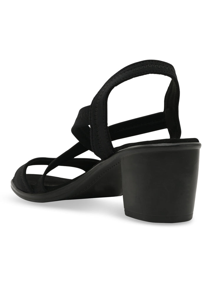 Rocia By Regal Black Women Comfort Strappy Block Heels