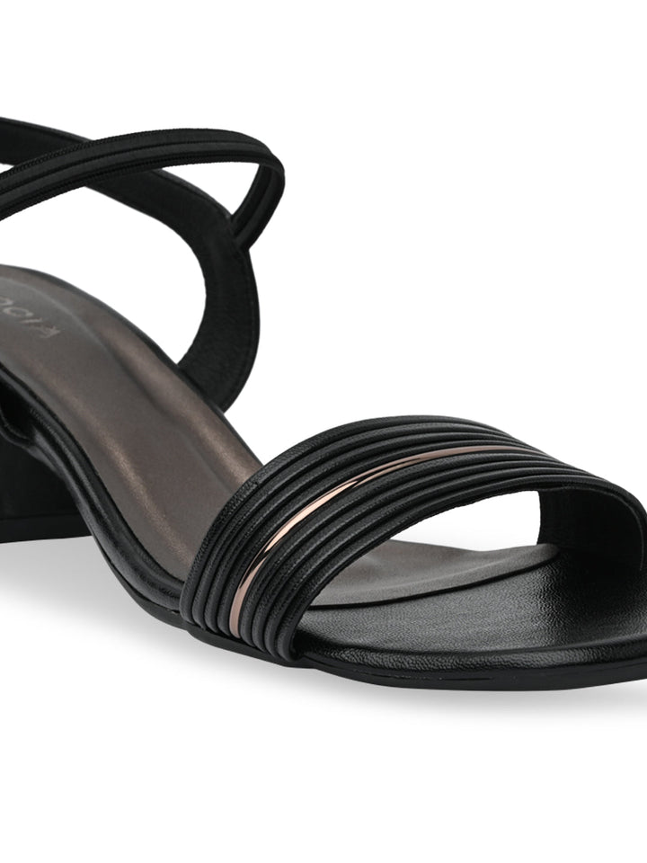 Rocia By Regal Black Women Classic Block Heel Sandals