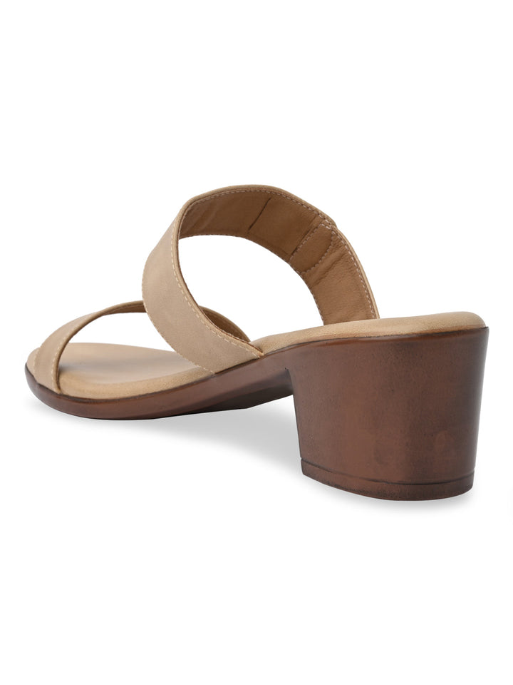 Rocia By Regal Beige Women Classic Block Heel Sandals