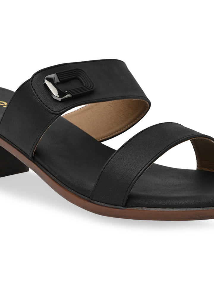 Rocia By Regal Black Women Classic Block Heel Sandals
