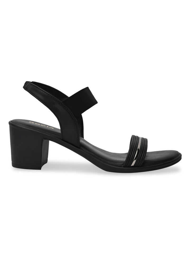 Rocia By Regal Black Women Classic Block Heel Sandals
