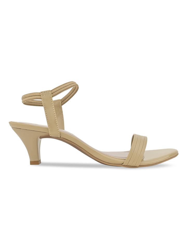 Rocia By Regal Beige Women Kitten Heel Patent Sandals