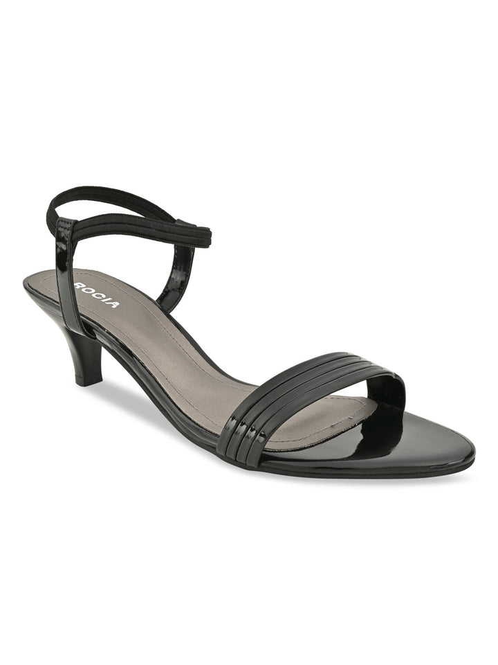 Rocia By Regal Black Women Kitten Heel Patent Sandals