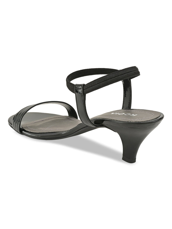 Rocia By Regal Black Women Kitten Heel Patent Sandals