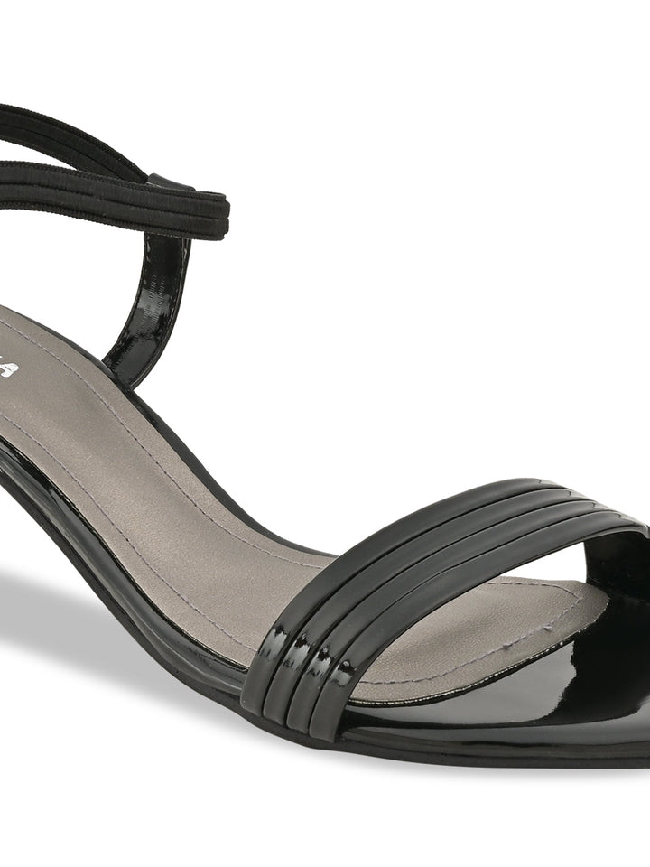 Rocia By Regal Black Women Kitten Heel Patent Sandals