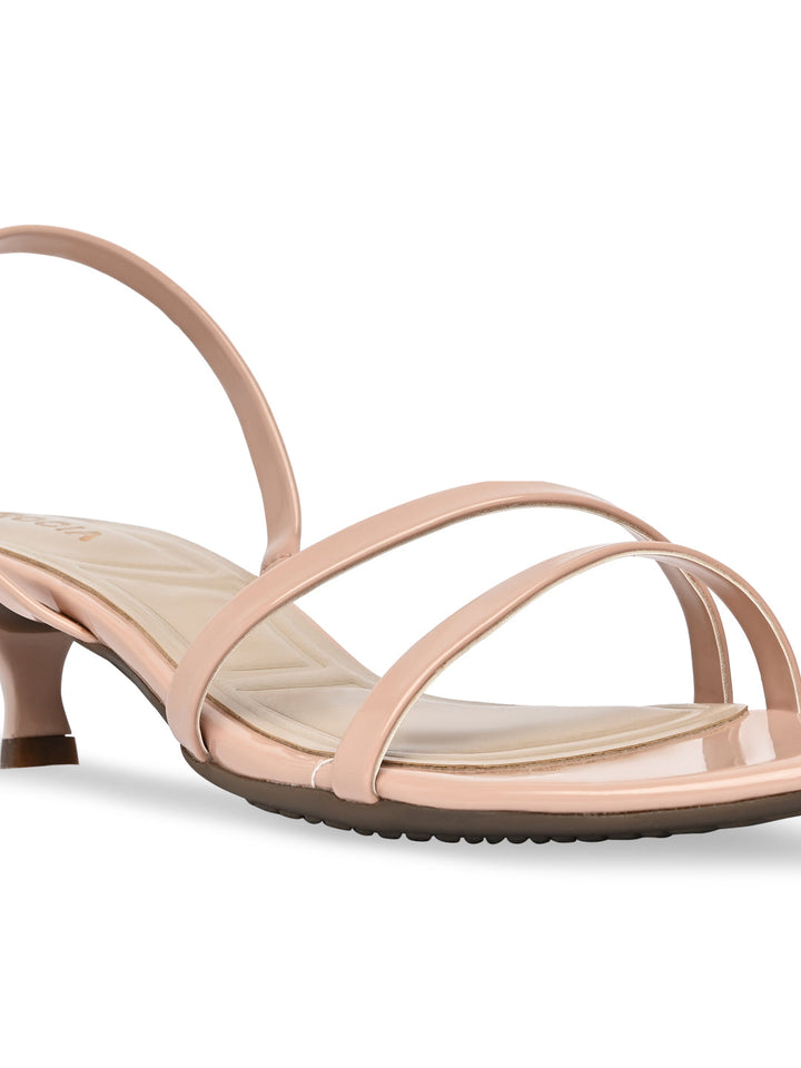 Rocia By Regal Nude Women Patent Strappy Kitten Heels