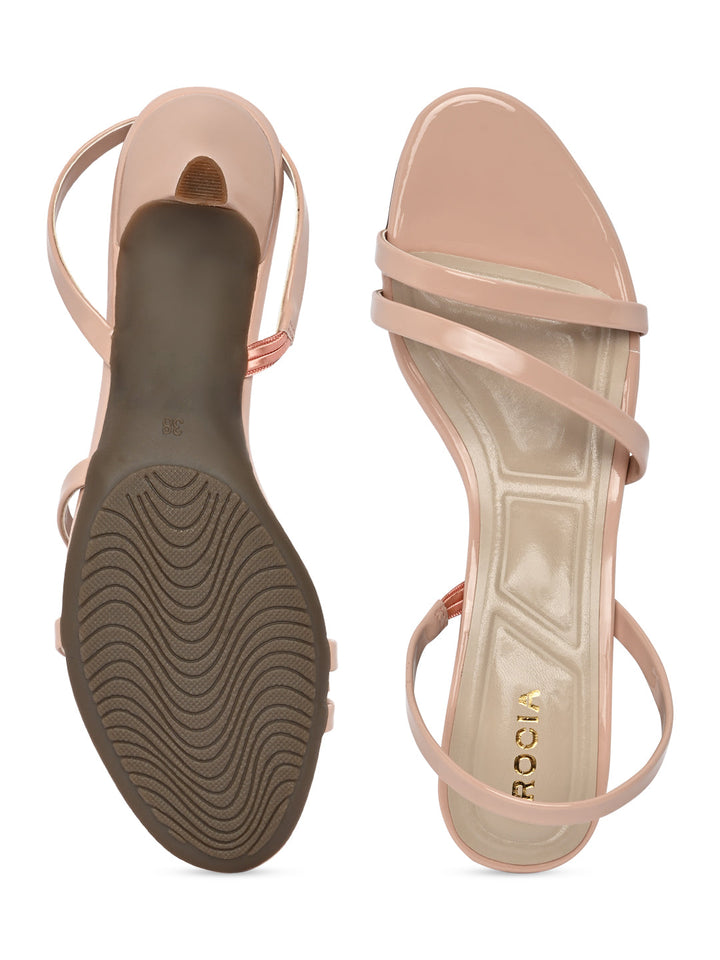 Rocia By Regal Nude Women Patent Strappy Kitten Heels