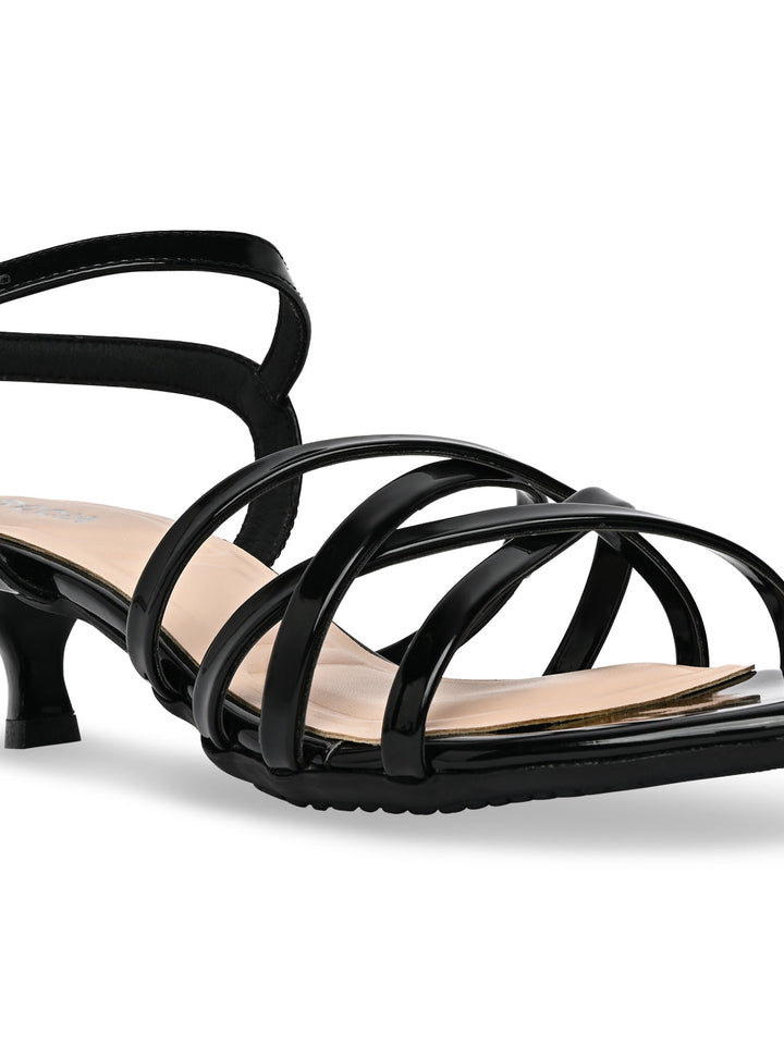 Rocia By Regal Black Women Strappy Kitten Heels