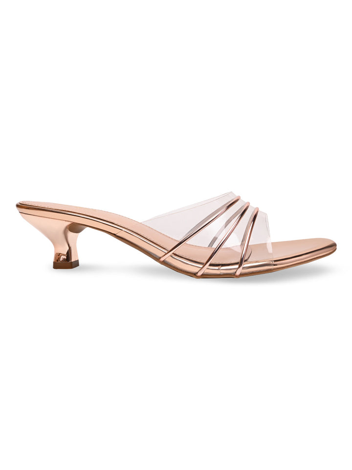 Rocia By Regal Rose Gold Women Vinyl Kitten Heels