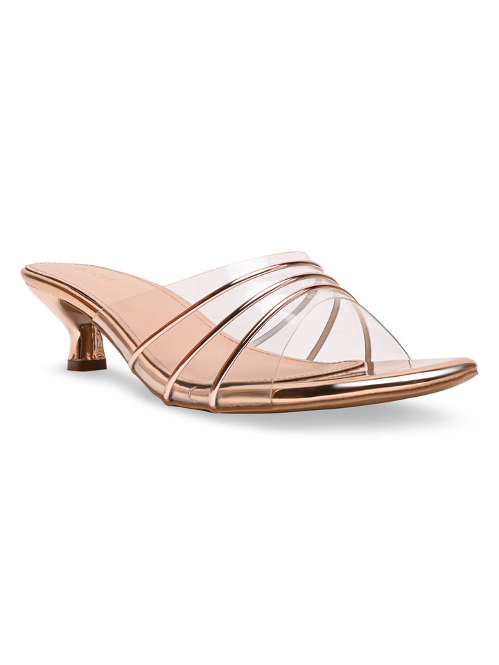 Rocia By Regal Rose Gold Women Vinyl Kitten Heels