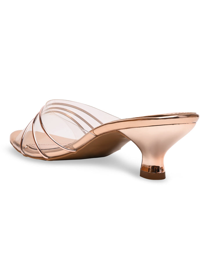 Rocia By Regal Rose Gold Women Vinyl Kitten Heels