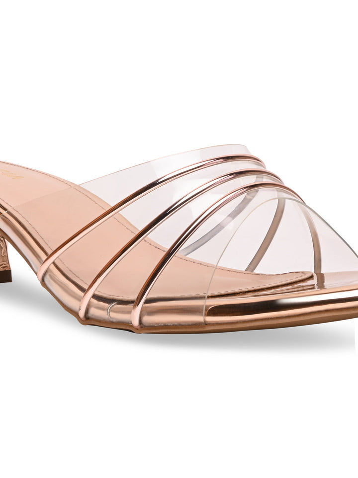 Rocia By Regal Rose Gold Women Vinyl Kitten Heels