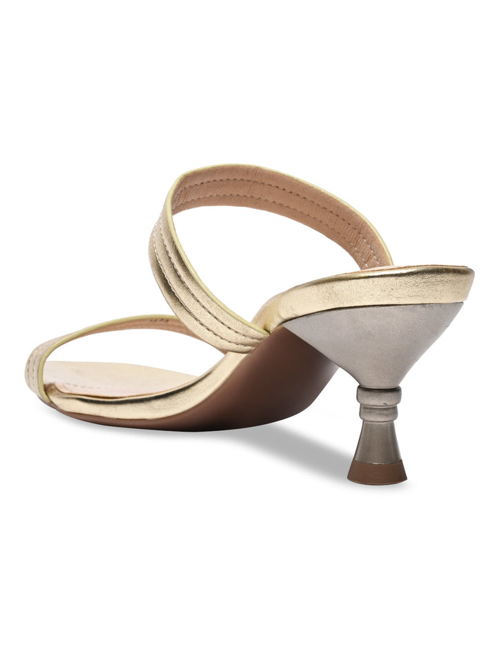 Rocia By Regal Gold Women Kitten Heel Sandals