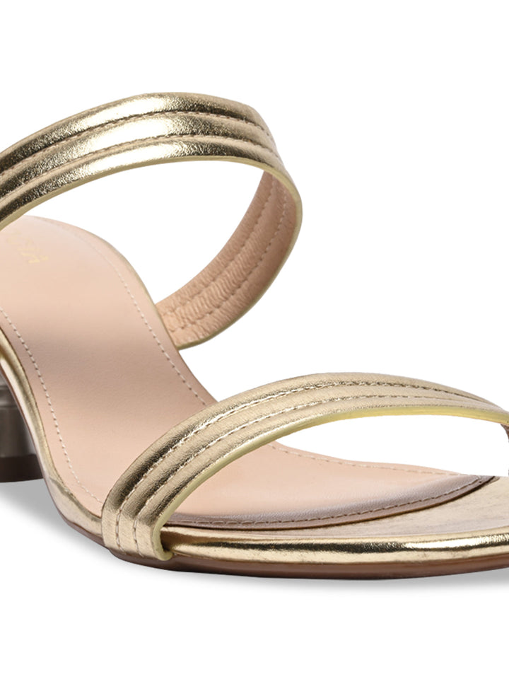 Rocia By Regal Gold Women Kitten Heel Sandals
