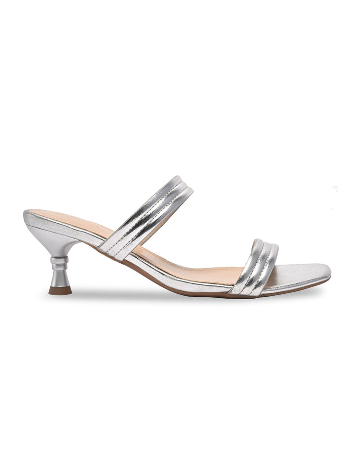 Rocia By Regal Silver Women Kitten Heel Sandals