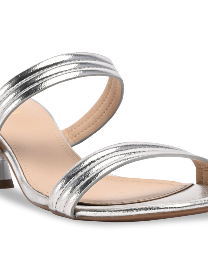 Rocia By Regal Silver Women Kitten Heel Sandals
