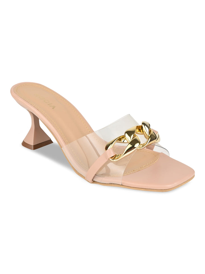 Rocia By Regal Nude Women Vinyl Chained Sandals