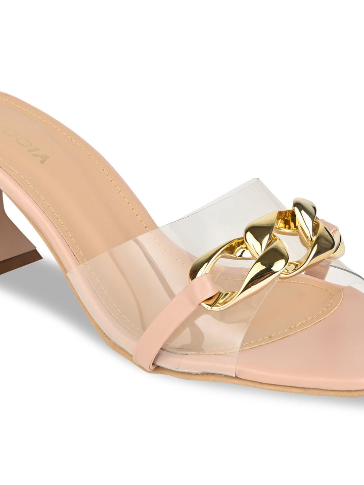 Rocia By Regal Nude Women Vinyl Chained Sandals