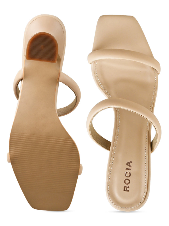 Rocia By Regal Beige Women Strappy Stilettos