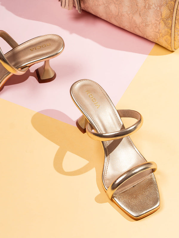 Rocia By Regal Gold Women Strappy Stilettos