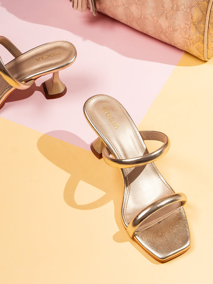 Rocia By Regal Gold Women Strappy Stilettos