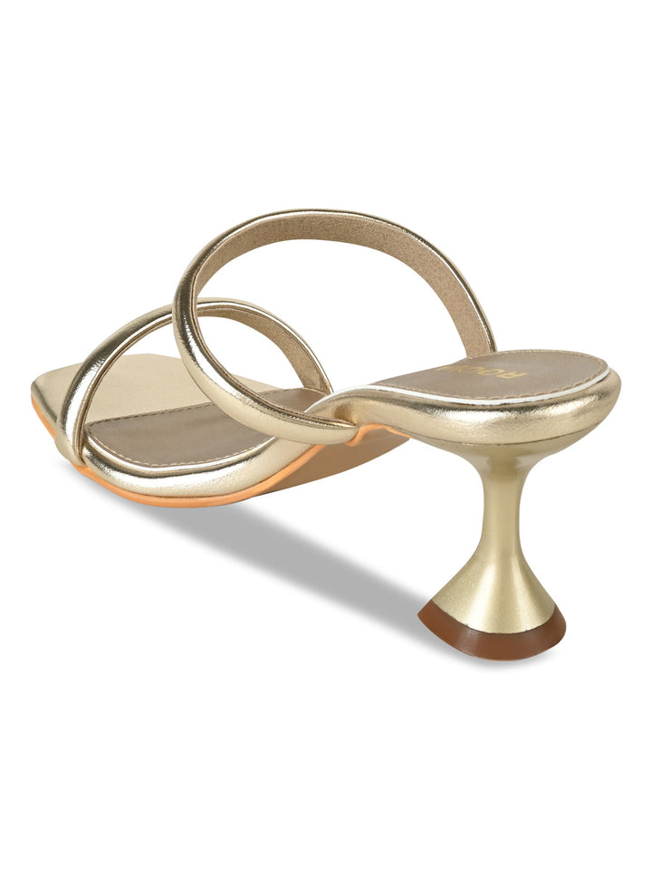 Rocia By Regal Gold Women Strappy Stilettos