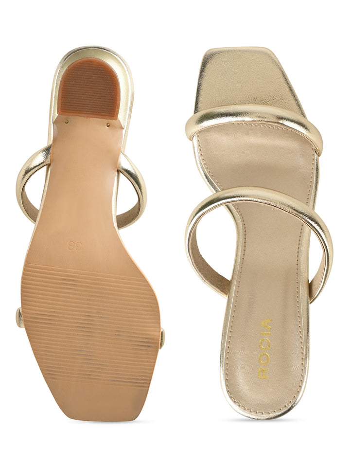 Rocia By Regal Gold Women Strappy Stilettos