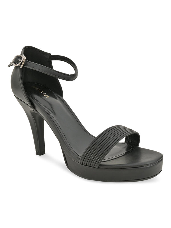 Rocia By Regal Black Women Strappy Stiletto Heels