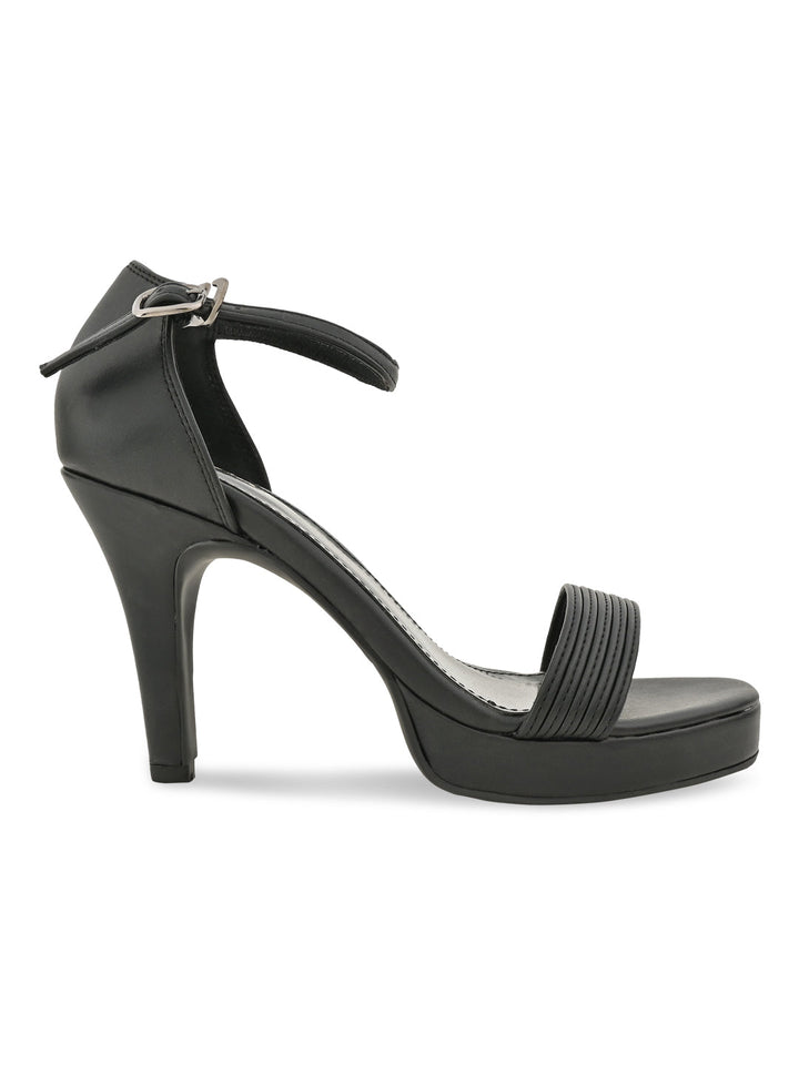 Rocia By Regal Black Women Strappy Stiletto Heels