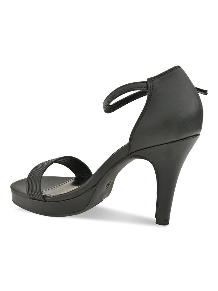 Rocia By Regal Black Women Strappy Stiletto Heels
