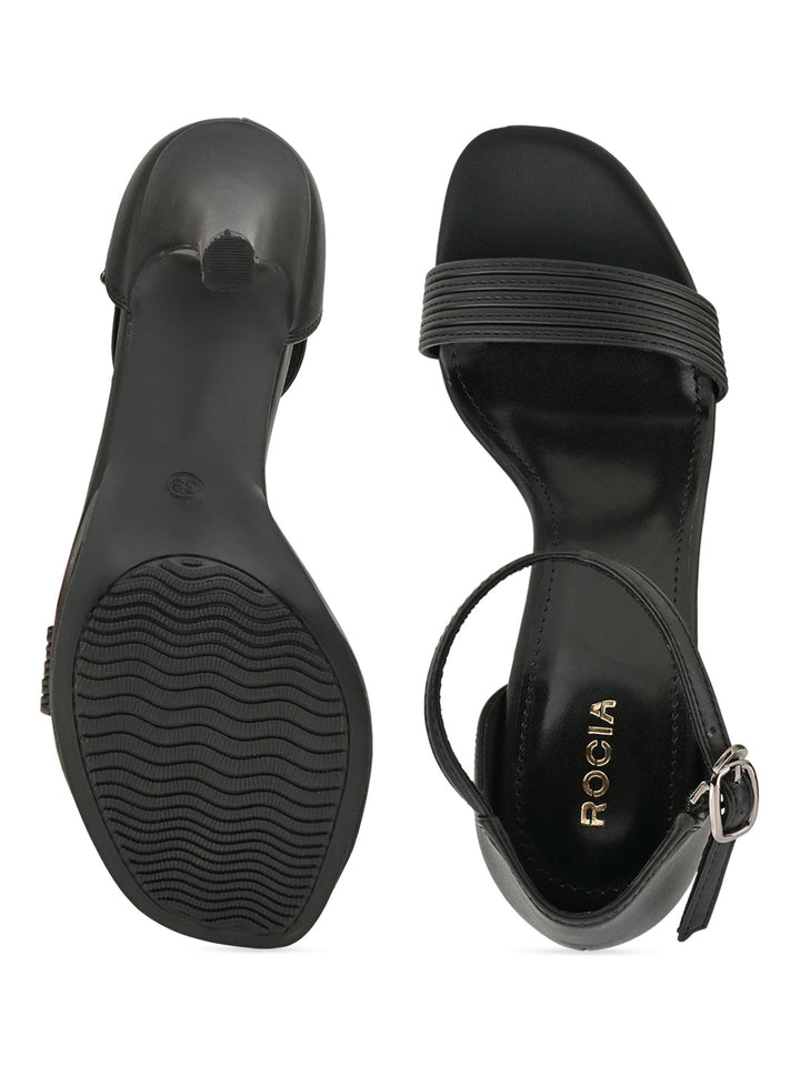 Rocia By Regal Black Women Strappy Stiletto Heels