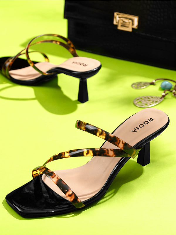 Rocia By Regal Black Women Funky Zig-Zag Stilettos