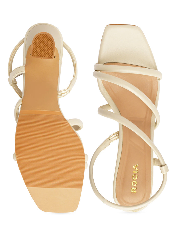 Rocia By Regal Cream Women Strappy Stilettos