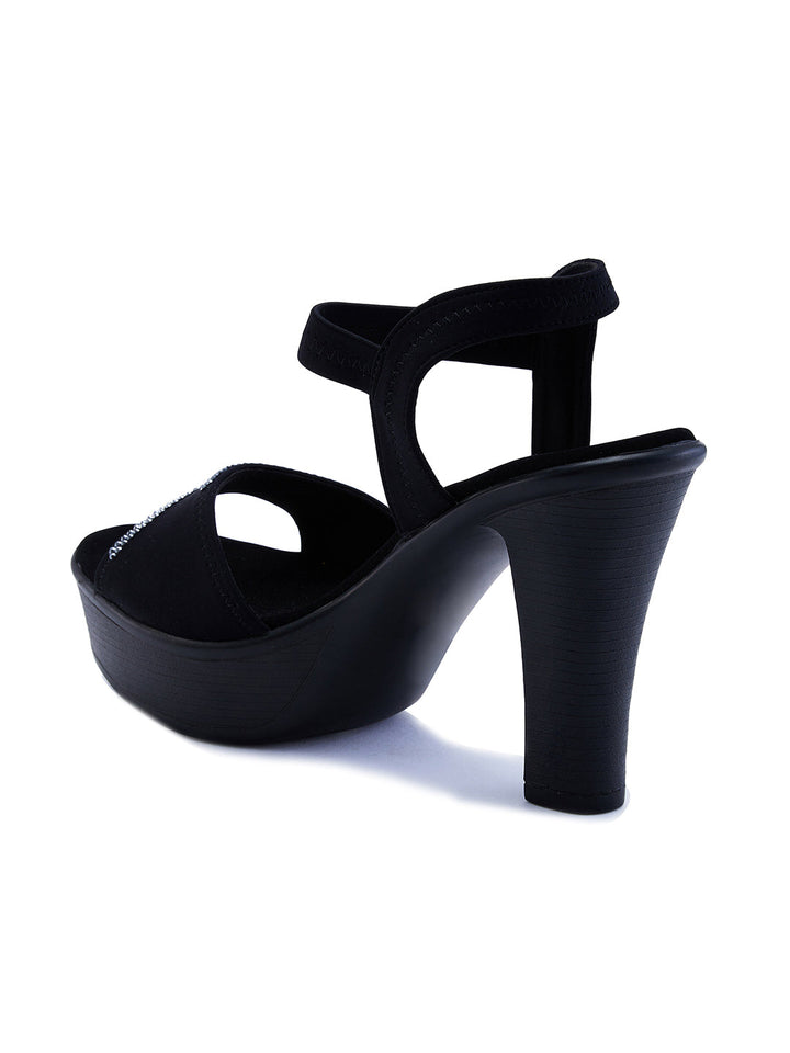 Rocia By Regal Black Women Diamond Studded Stilettos