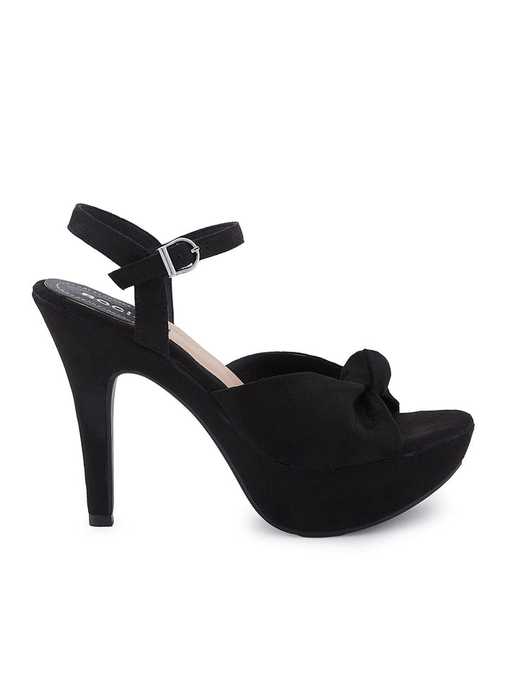Rocia By Regal Black Women High Heel Knotted Stilletos