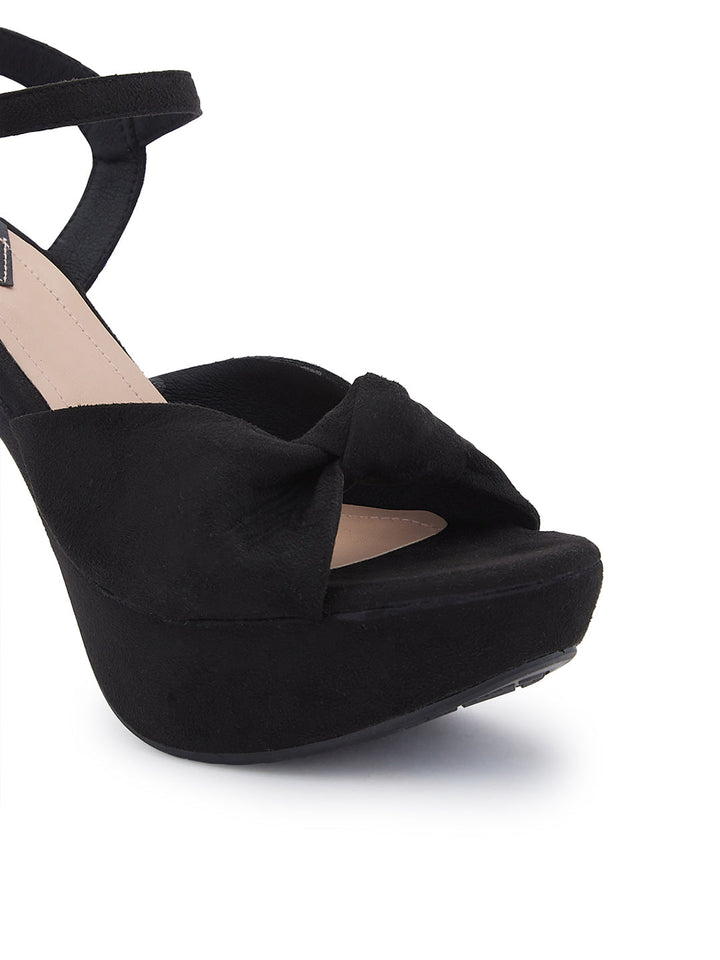 Rocia By Regal Black Women High Heel Knotted Stilletos