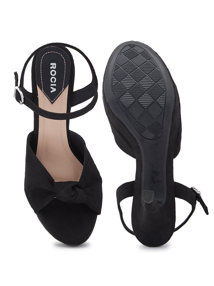 Rocia By Regal Black Women High Heel Knotted Stilletos