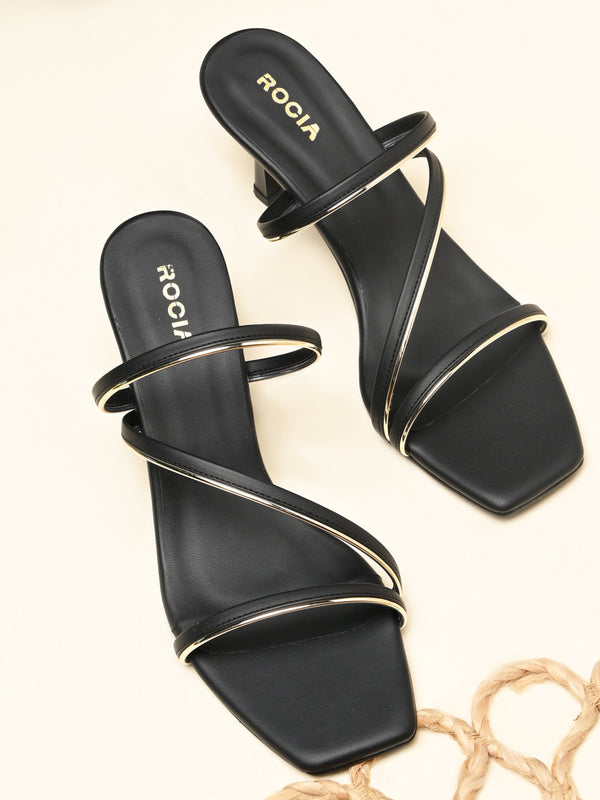 Rocia By Regal Black Women Classic Zig Zag Stilettos