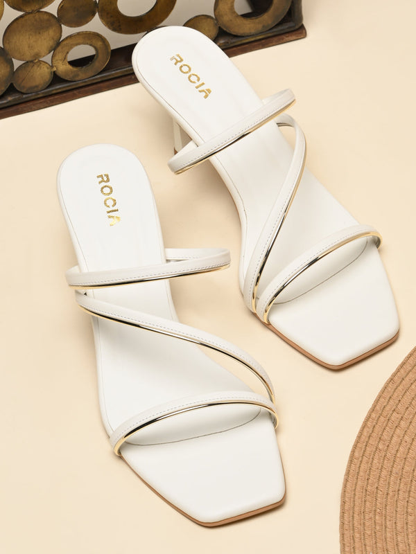 Rocia By Regal White Women Classic Zig Zag Stilettos