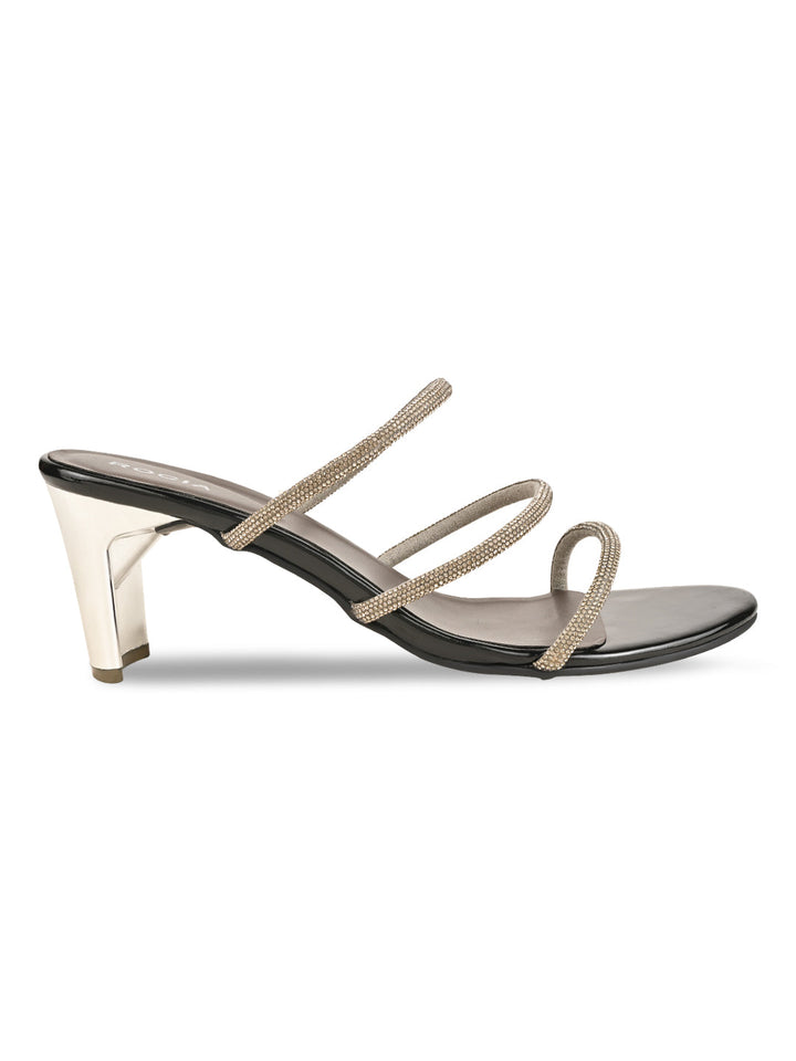 Rocia By Regal Gun Metal Women Diamante Strap Sandals