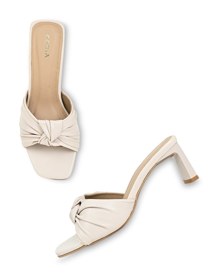 Rocia By Regal Cream Women Casual Knotted High Heels