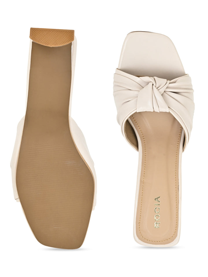 Rocia By Regal Cream Women Casual Knotted High Heels
